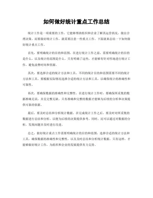 如何做好统计重点工作总结