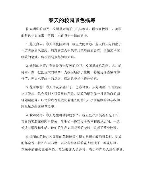 春天的校园景色描写