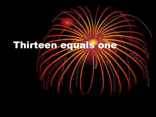 lesson 2 Thirteen equals one