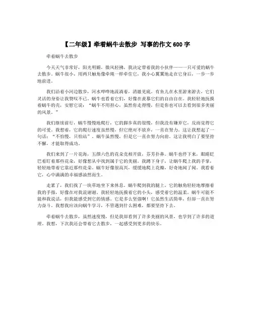 【二年级】牵着蜗牛去散步 写事的作文600字