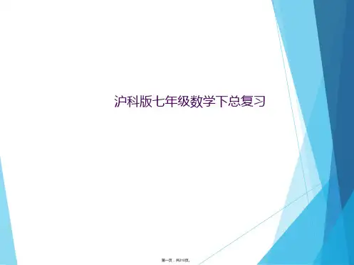 沪科版七年级数学下总复习