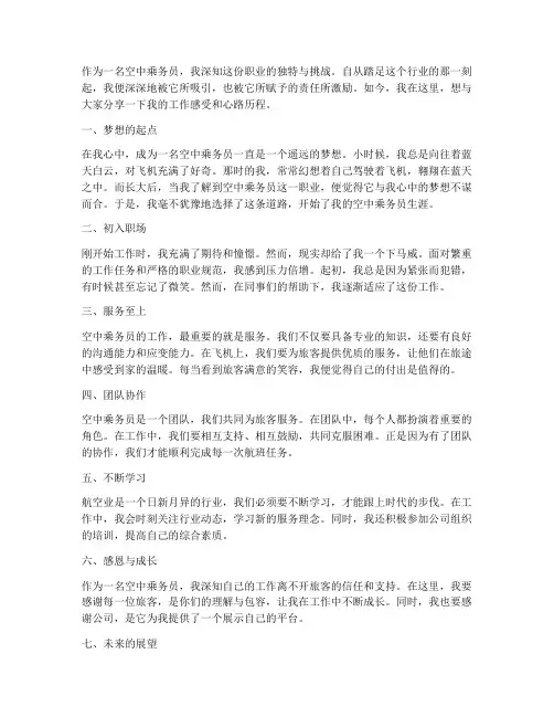 空中乘务员工作感言