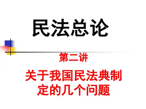 关于民法典制定的几个问题
