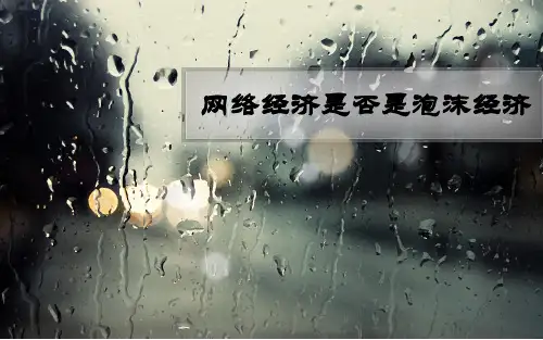 网络经济是否是泡沫经济