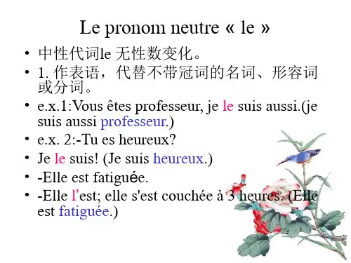 直宾代词和中性代词le