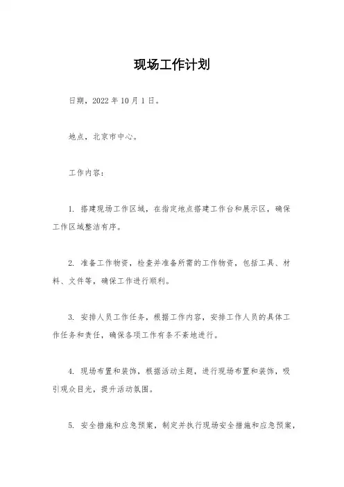 现场工作计划