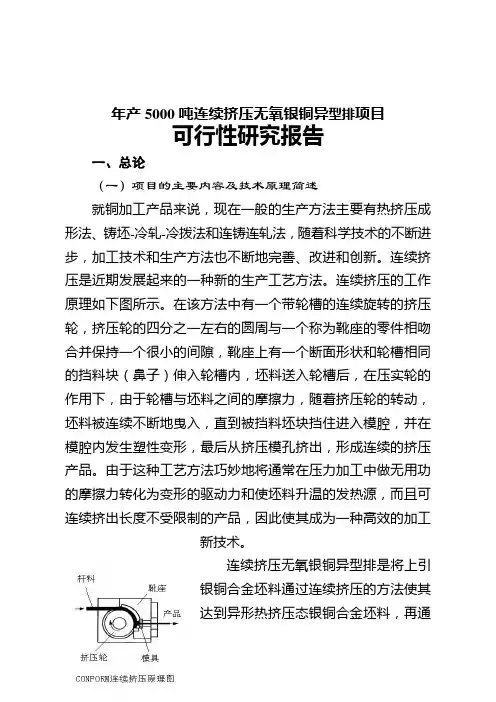 连续挤压无氧银铜异型排项目可行性研究报告