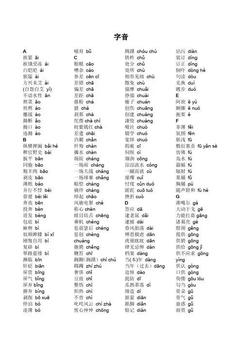 高考易错字音字形归纳