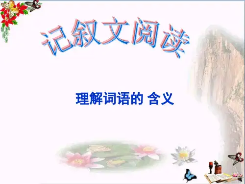 中考记叙文阅读：理解词语的含义 PPT课件