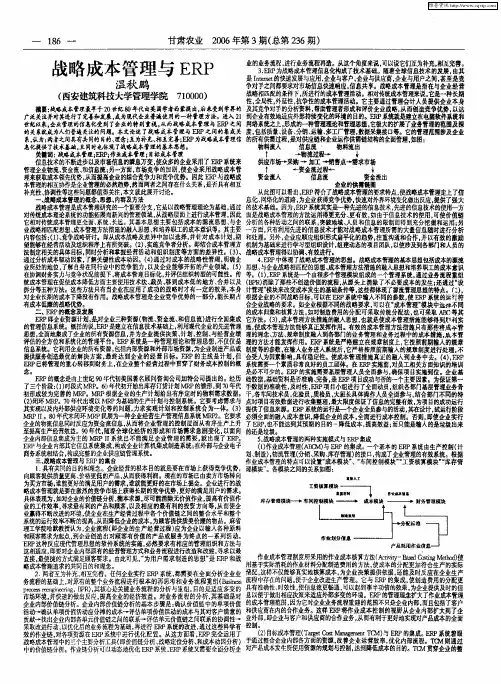 战略成本管理与ERP