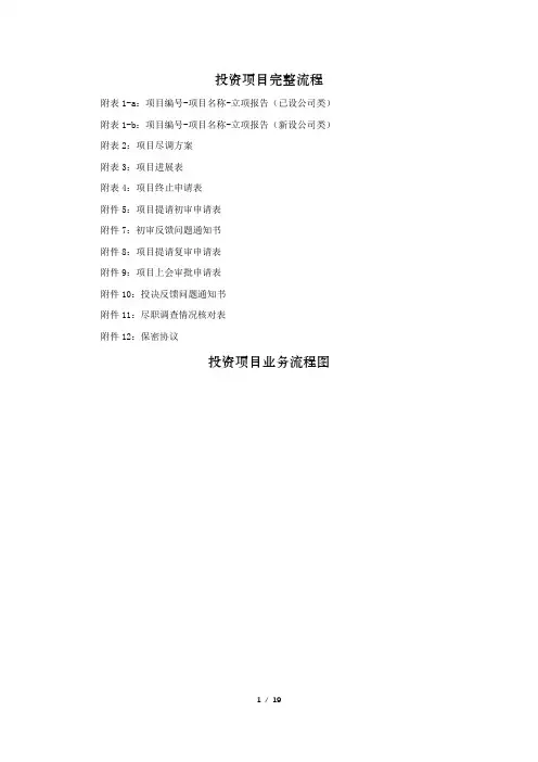 投资项目完整流程文件【完整版】