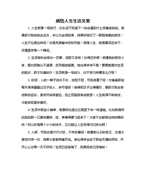 感悟人生生活文案