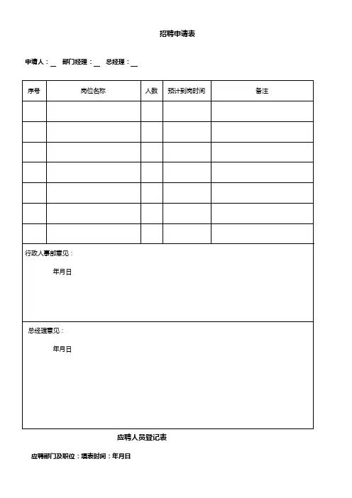 办公常用表格大全-35个