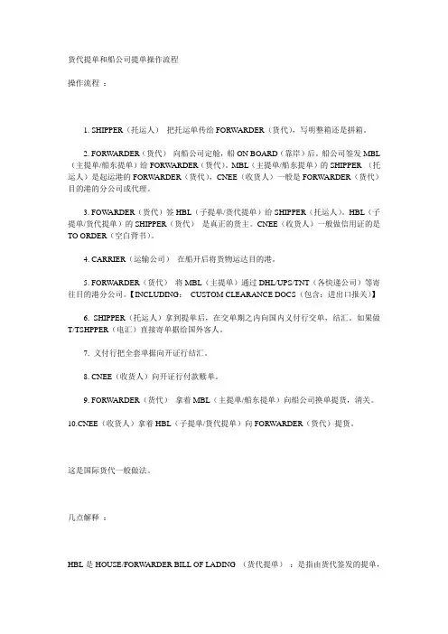 货代提单和船公司提单操作流程