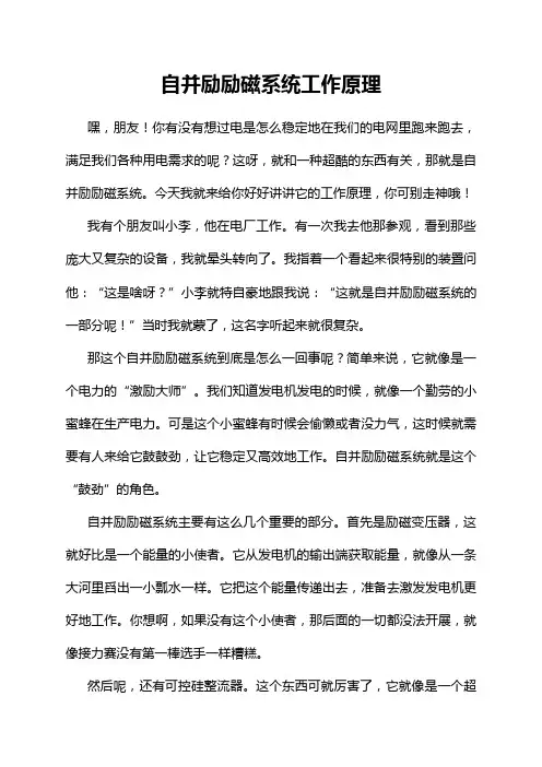 自并励励磁系统工作原理
