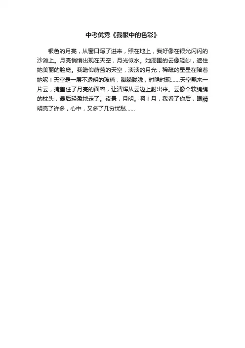 中考优秀《我眼中的色彩》