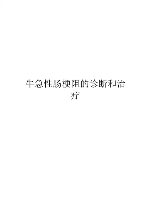 牛急性肠梗阻的诊断和治疗