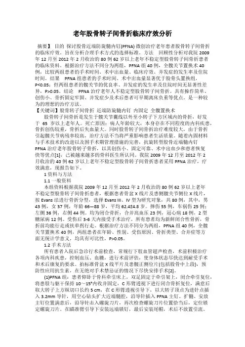 老年股骨转子间骨折临床疗效分析