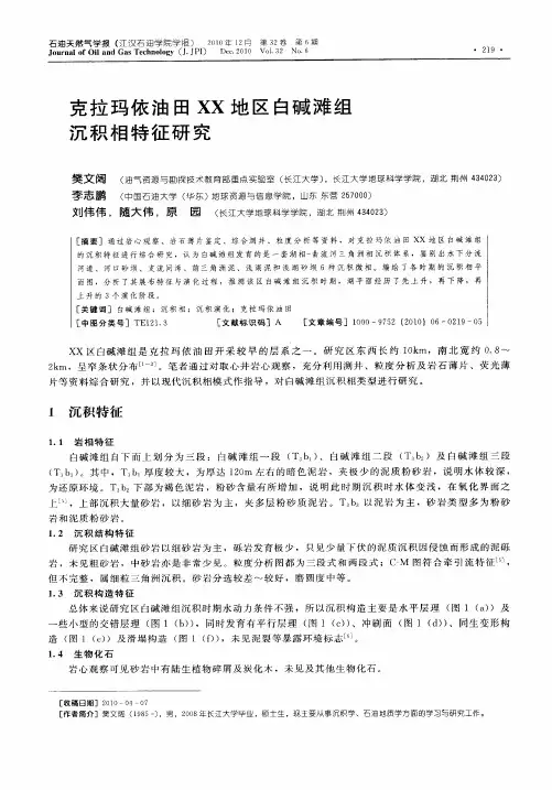 克拉玛依油田XX地区白碱滩组沉积相特征研究