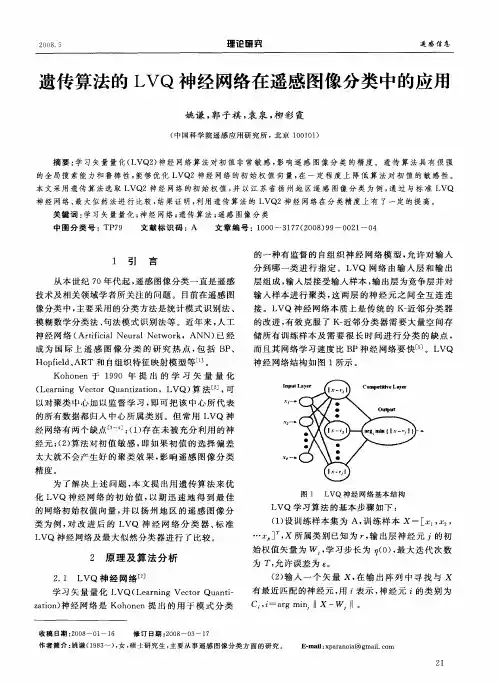 遗传算法的LVQ神经网络在遥感图像分类中的应用