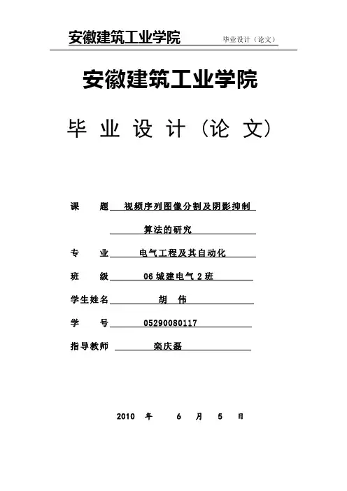图像处理 毕业设计论文模版