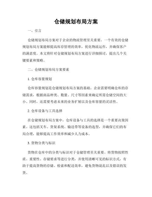 仓储规划布局方案