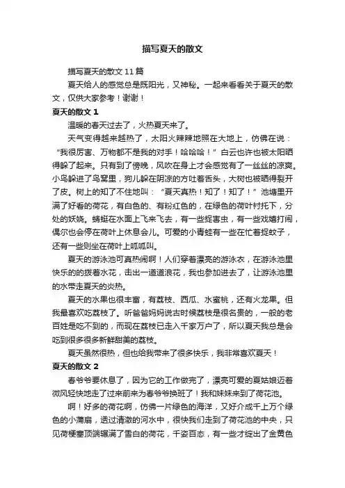 描写夏天的散文11篇
