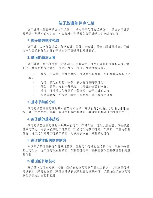 架子鼓鼓谱知识点汇总
