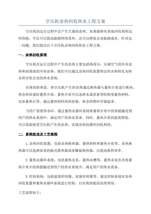 空压机余热回收热水工程方案