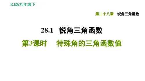 28.1.3特殊角的三角函数值-学年1春九年级数学下册习题课件人教版