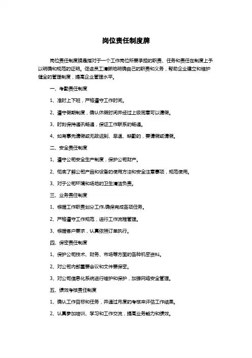岗位责任制度牌(2)