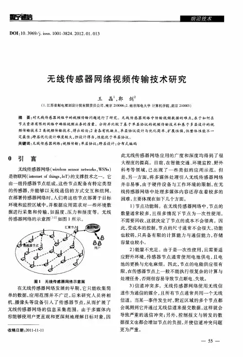 无线传感器网络视频传输技术研究