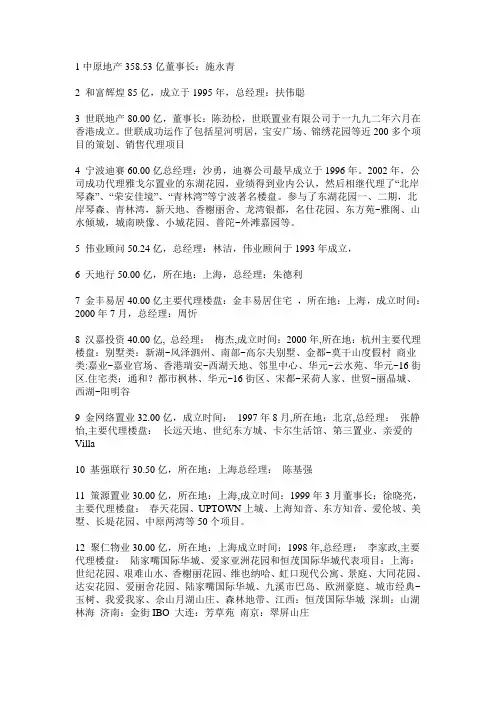 全国百强代理公司排名