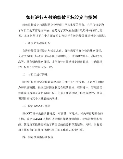 如何进行有效的绩效目标设定与规划