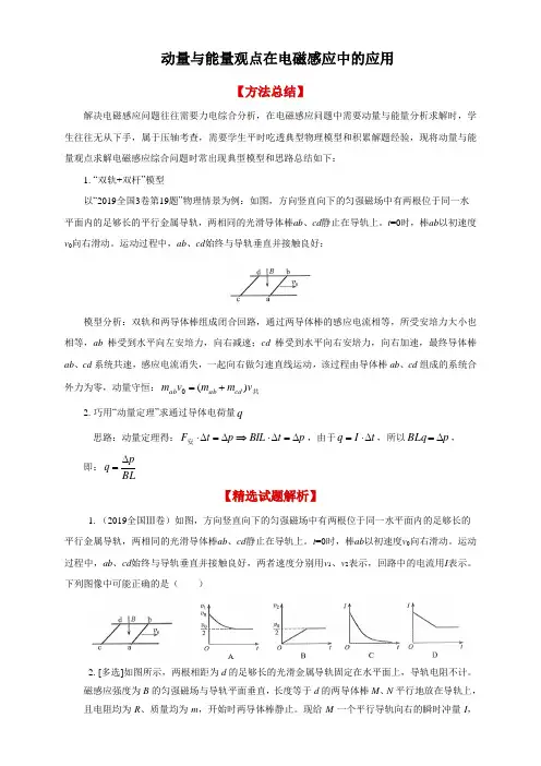 动量与能量观点在电磁感应中的应用