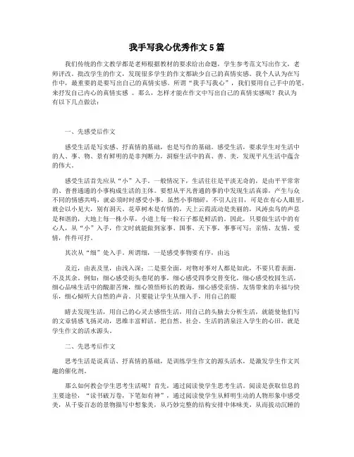 我手写我心优秀作文5篇