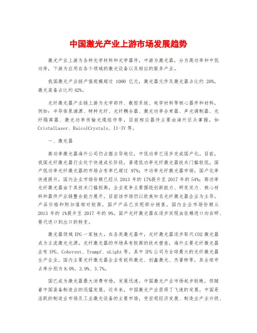 中国激光产业上游市场发展趋势