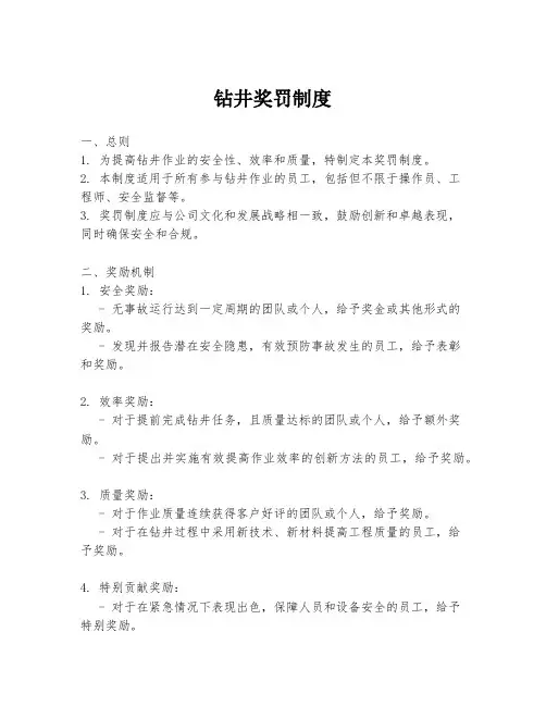 钻井奖罚制度