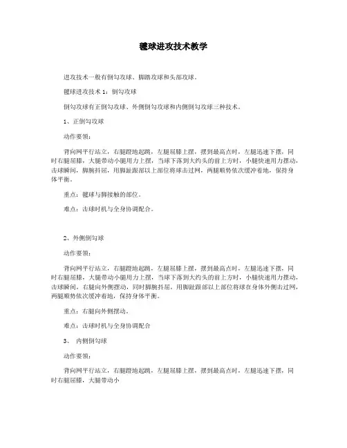 毽球进攻技术教学