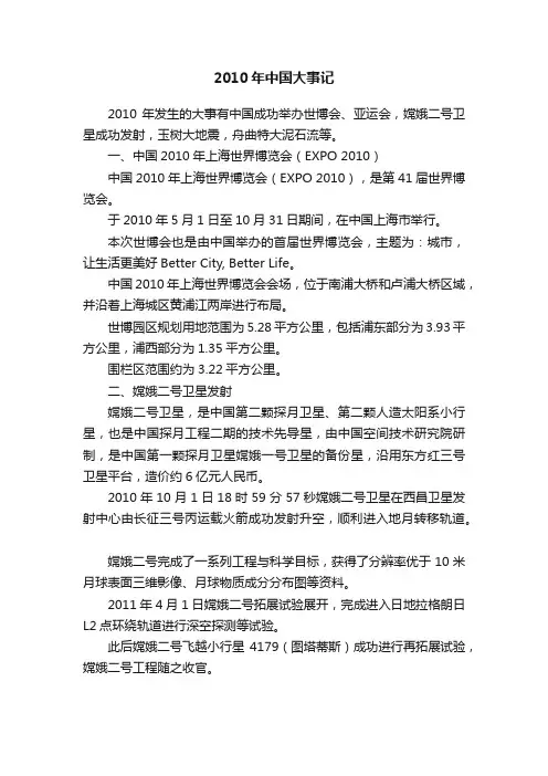 2010年中国大事记