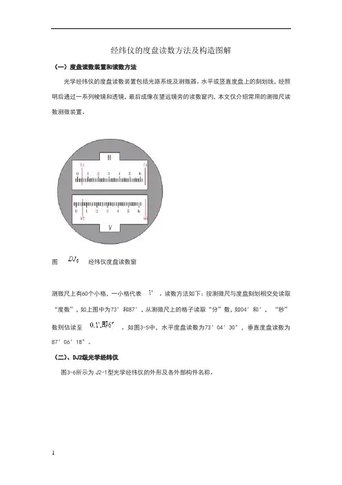经纬仪的度盘读数方法及构造图解