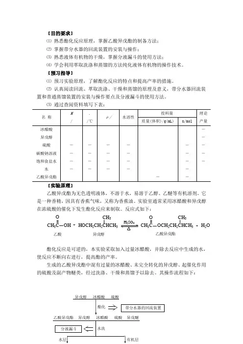 乙酸异戊酯的制备
