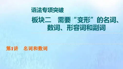 新教材高考英语一轮复习语法专项突破板块2第1讲名词和数词课件外研版ppt