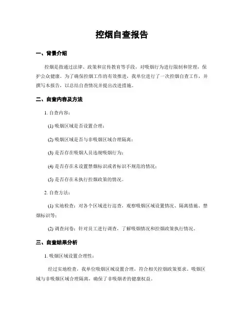 控烟自查报告