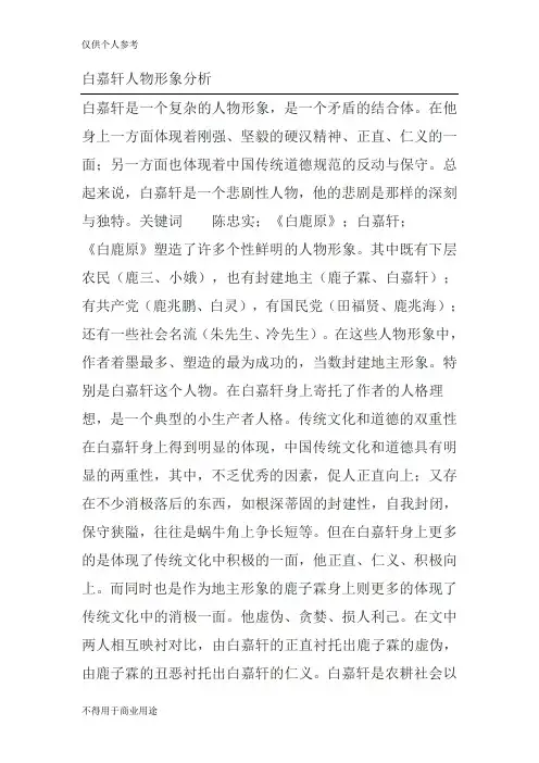 白嘉轩性格分析