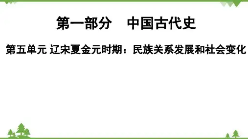 2022年中考历史一轮复习 第1部分  第5单元  辽宋夏金元时期课件(30ppt)