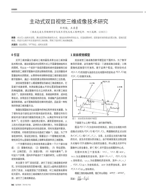 主动式双目视觉三维成像技术研究