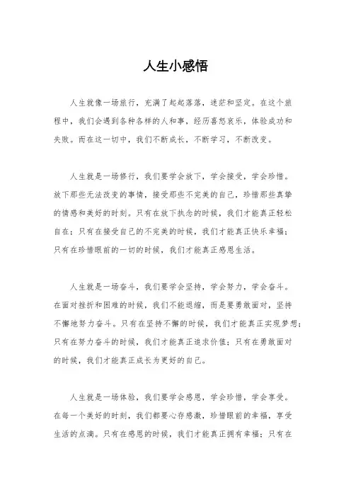 人生小感悟