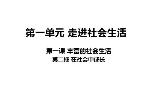 人教版道德与法治八年级上在社会中成长课件(共16张PPT)