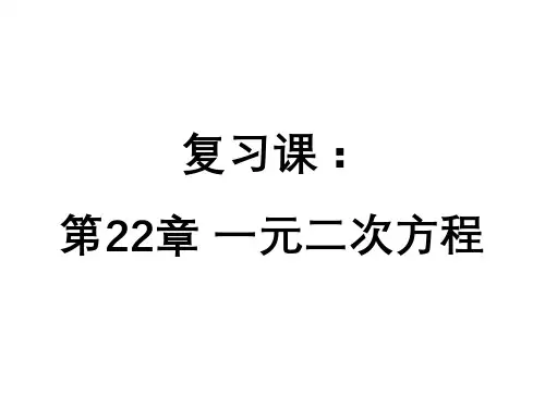 第22章 一元二次方程复习 华师大版数学九年级上册课件